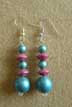 blue and pink 80s earrings