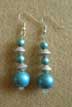 blue and silver80s earrings