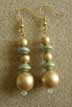 gold and green 80s earrings