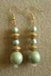 green and gold 80s earrings