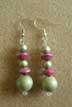 green and pink 80s earrings