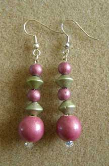 pink and gold 80s earrings