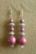 pink and silver 80s earrings