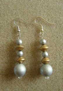 silver and gold 80s earrings